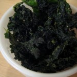 Wasabi-garlic raw kale chips