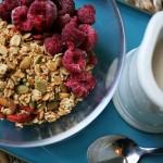 Super seed granola with homemade cultured oat milk