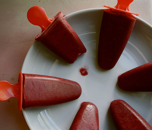 Dairy-free beet and cherry creamsicles