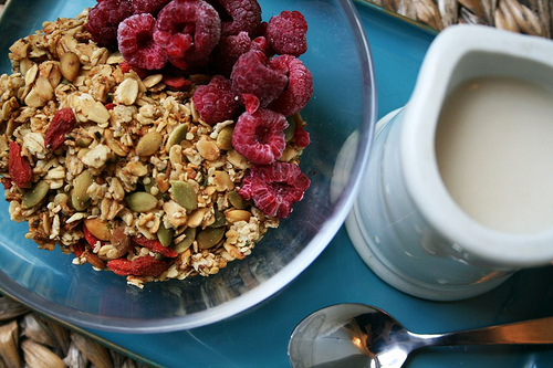 Super seed granola with homemade cultured oat milk