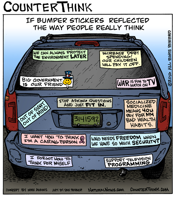 If bumper stickers reflected the way people really think