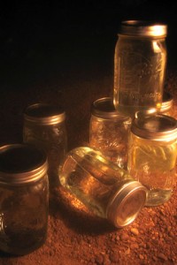 Canning Jars for Warmth by Lisa Pausmann