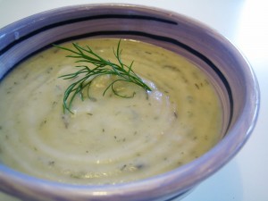 Cream of turnip and fennel soup