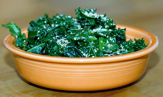 Kale with gomasio