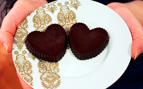 Honey chocolate hearts for V-day
