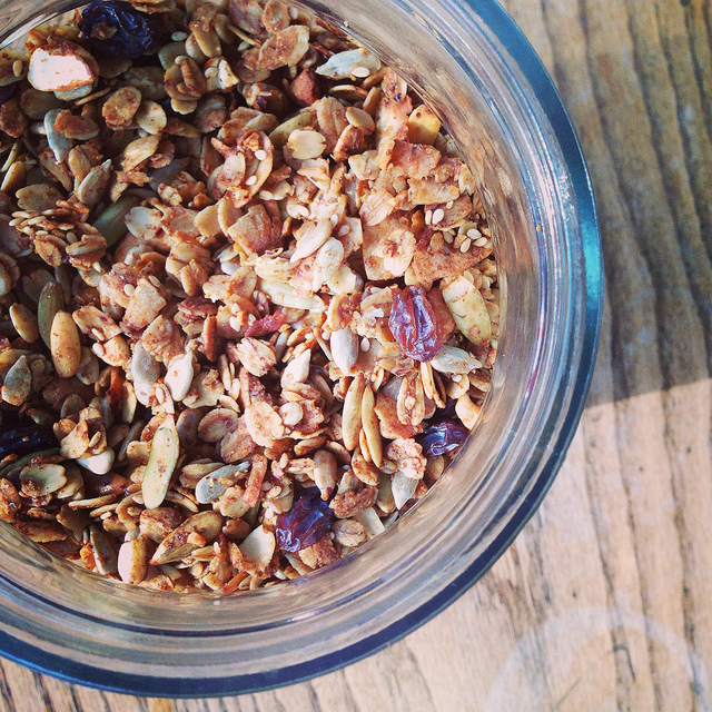 Gluten free spiced seed and honey granola