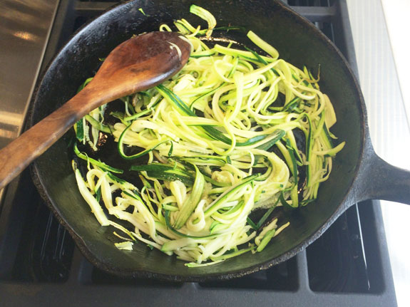 Cooking the zoodles