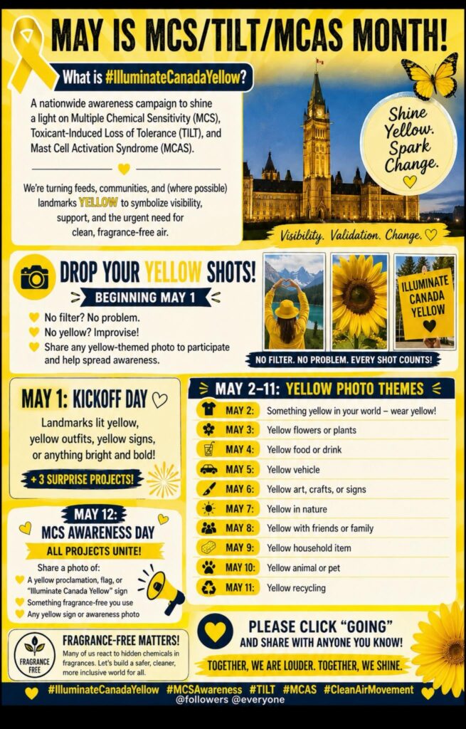 You are invited to watch Canada light up for EI/MCS awareness this May!