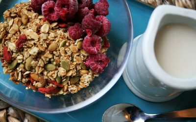 Super seed granola with homemade cultured oat milk