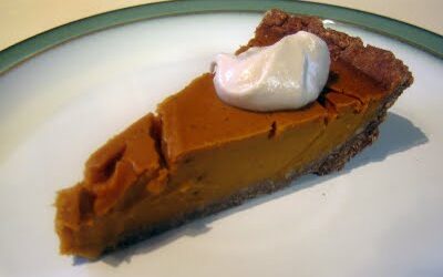 Gluten/sugar free pumpkin pie with cashew whipped cream