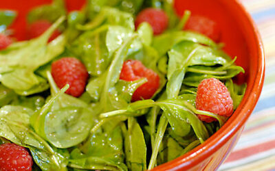 Arugula with raspberry vinaigrette