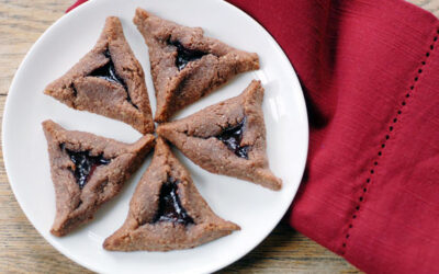 Gluten-free chocolate raspberry Hamantaschen